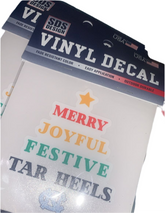 Christmas Tar Heels Decal
